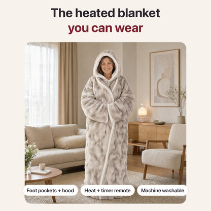 Marlo™ Wearable Heated Blanket, Full-Length with Foot Pockets