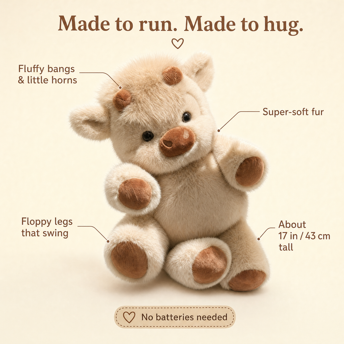 Marlo™ Running Highland Cow Plush